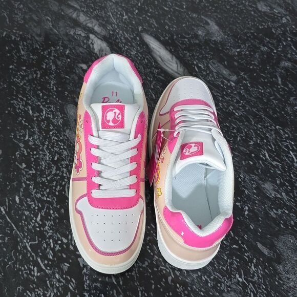 BRAND NEW  WOMEN'S BARBIES BY MATTEL PINK CASUAL COURT SNEAKER - Picture 5 of 16